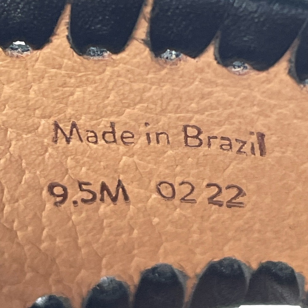 Jack Rogers Women's Black Leather Espadrille Wedge Sandals Flip Flops Size 9.5M - Picture 7 of 8